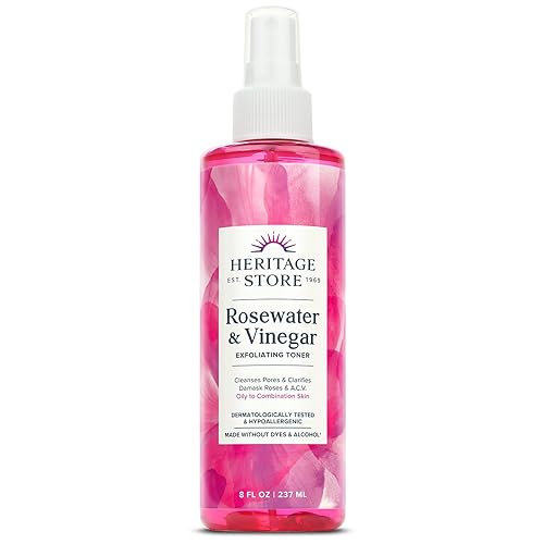 HERITAGE STORE Rosewater & Vinegar - Exfoliating Toner with Apple Cider Vinegar - Oily to Combination Skin - Refreshing Facial Mist Cleans, Refines