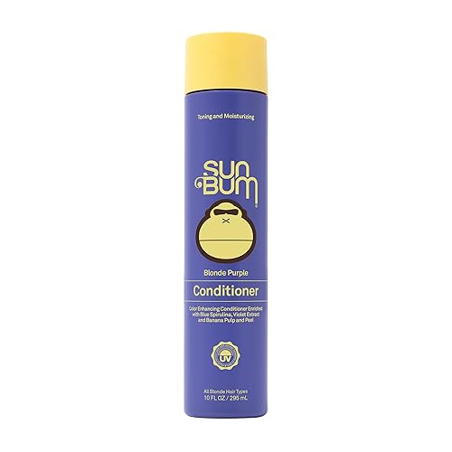 Sun Bum Blonde Purple Conditioner - Moisturizing and Brightening Formula - UV Protecting and Color Enhancing and Toning Hair Treatment for Blonde Hair