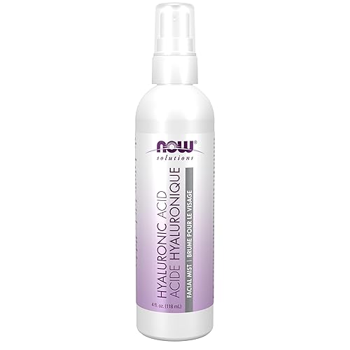 NOW Foods Solutions, Hyaluronic Acid Hydration Facial Mist with Aloe Vera and Cucumber Extracts, 4-Ounce