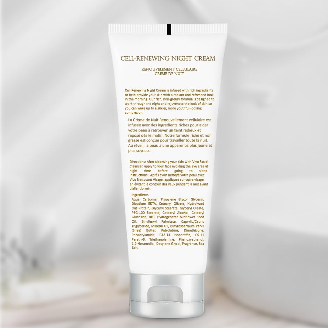 Vivo Per Lei Dead Sea Night Cream - Moisturizing Night Cream for Face - 3.52 Oz