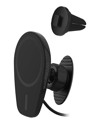 Scosche MPQ6DV-SP Magnetic Phone Holder for Car Dashboard/Vent, 15W Wireless Fast Car Charger Phone Stand, Hands Free Cell Phone Mount Compatible…