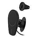 Scosche MPQ6DV-SP Magnetic Phone Holder for Car Dashboard/Vent, 15W Wireless Fast Car Charger Phone Stand, Hands Free Cell Phone Mount Compatible…