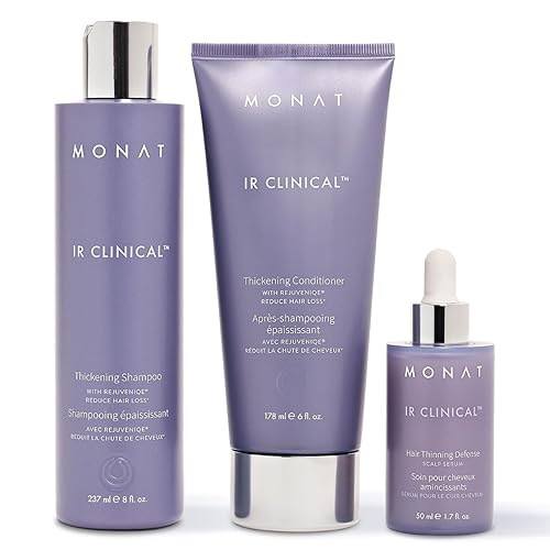 MONAT IR Clinical System - Complete Hair Care Restoration Kit with Thickening Shampoo, Conditioner & Thinning Defense Serum - Strengthens, Protects