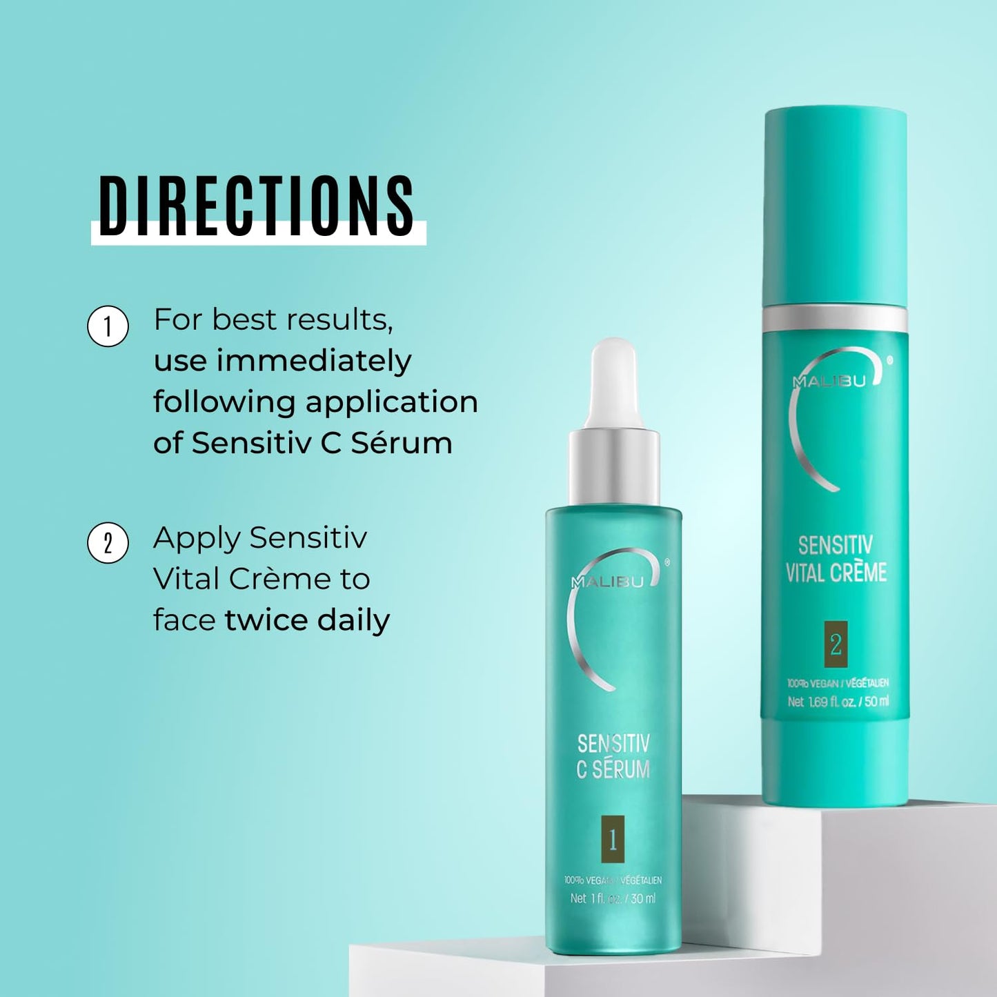 Malibu C Sensitiv Vital Crème Face Moisturizer - Non-Comedogenic Moisturizer for Combination Skin - Lightweight Formula Enriched with Pro Vitamin B5