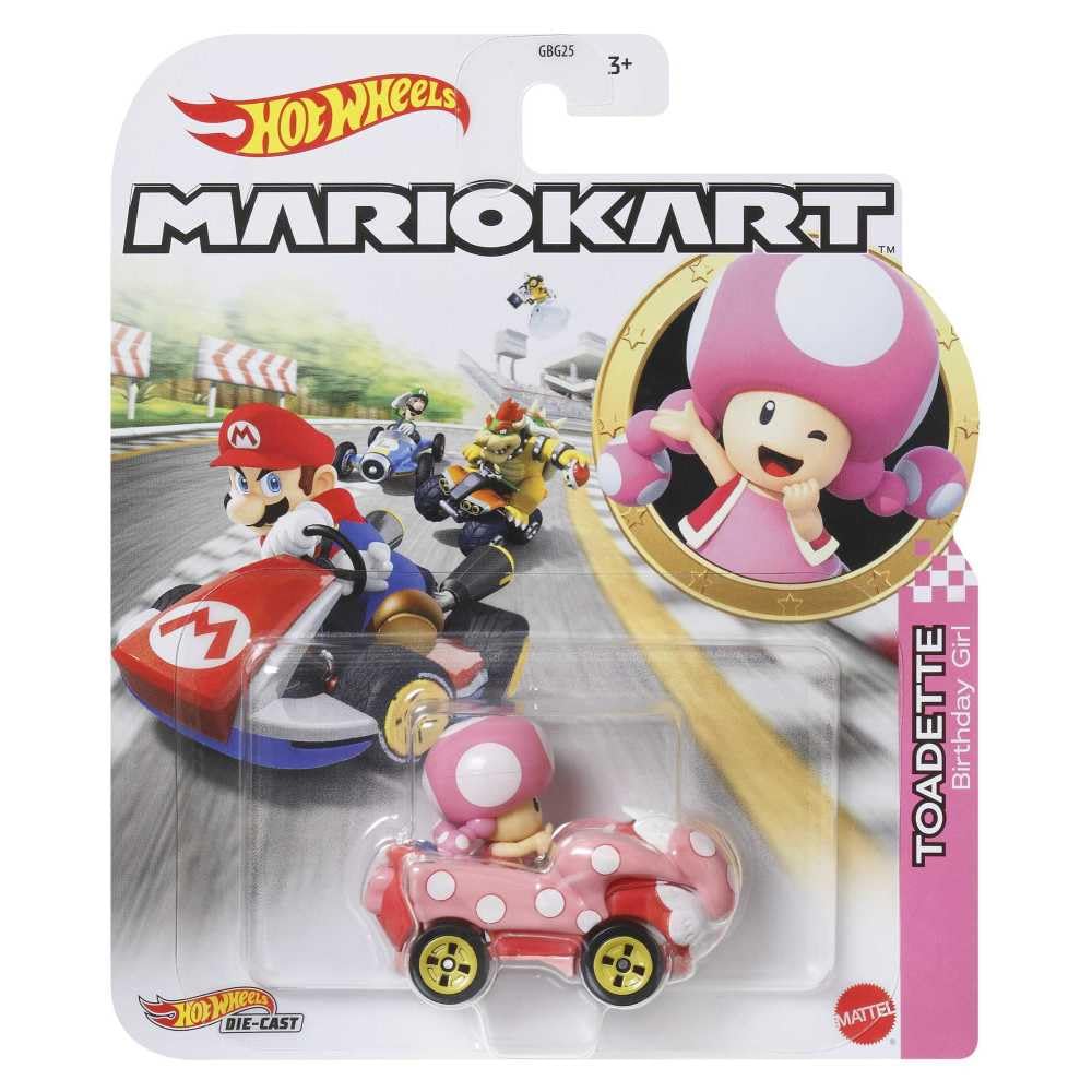 Hot Wheels Mario Kart Toadette with Birthday Girl Kart