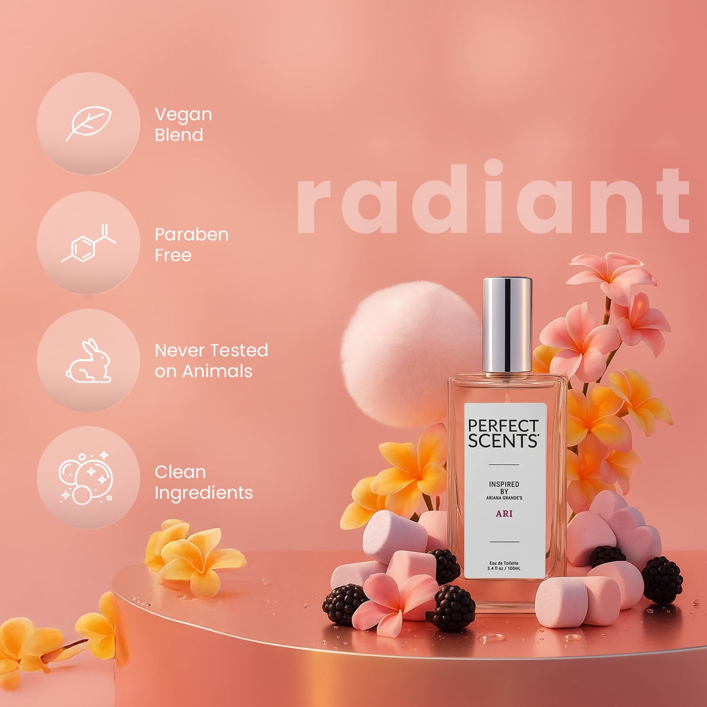 Perfect Scents Fragrances, Inspired by Arian.a Grande’s A.ri, Women’s Eau de Toilette, CLEAN, Vegan, Paraben-Free, Phthalate-Free, Never Tested on Beauty & Personal Care Perfect Scents