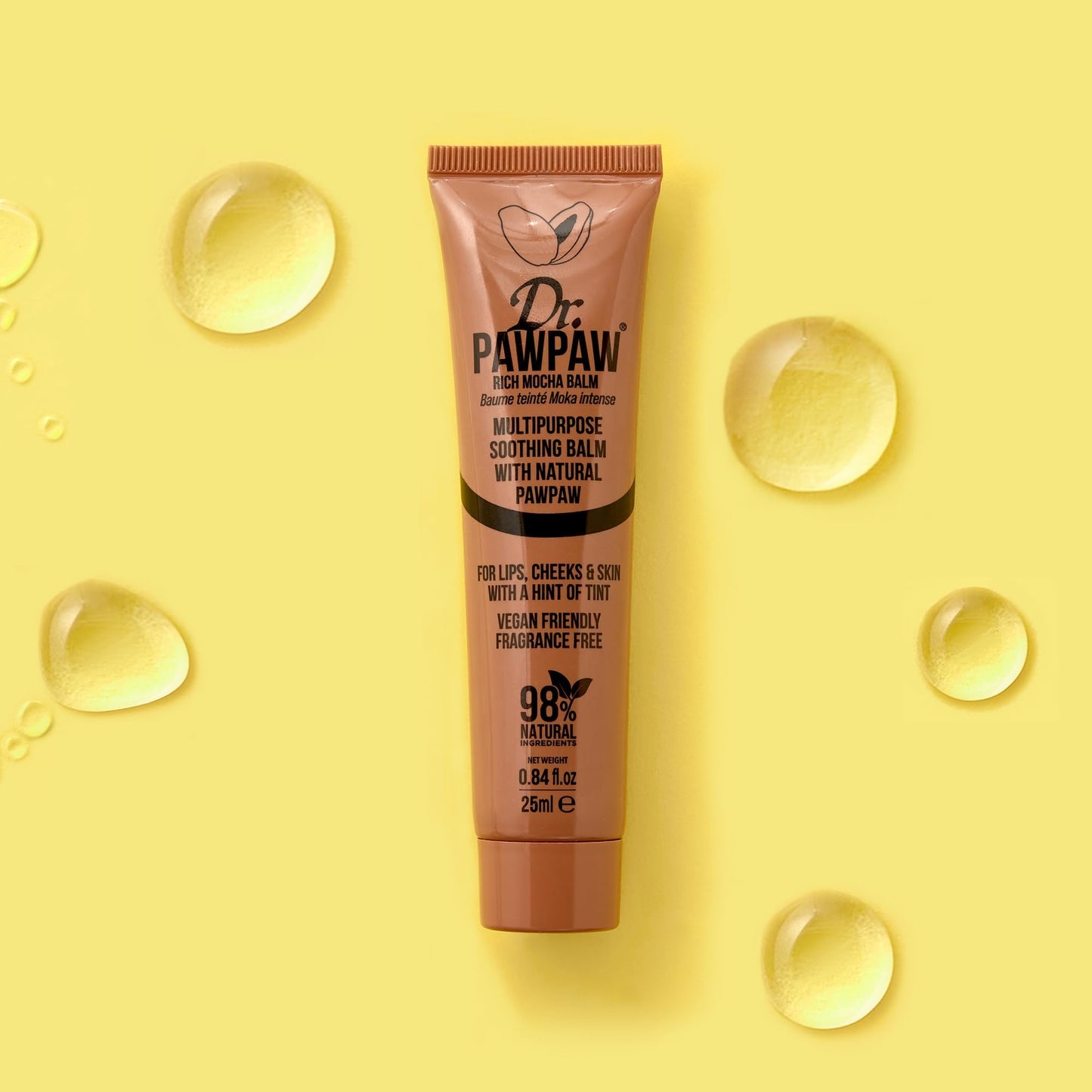 Dr.PAWPAW Rich Mocha Balm, Multi-Purpose Natural No Fragrance, for Hydrating Lips, Skin, Hair, Cuticles, Nails & Beauty Finishing (25 ml) Beauty and Personal Care Dr. PAWPAW ORIGINAL BALM