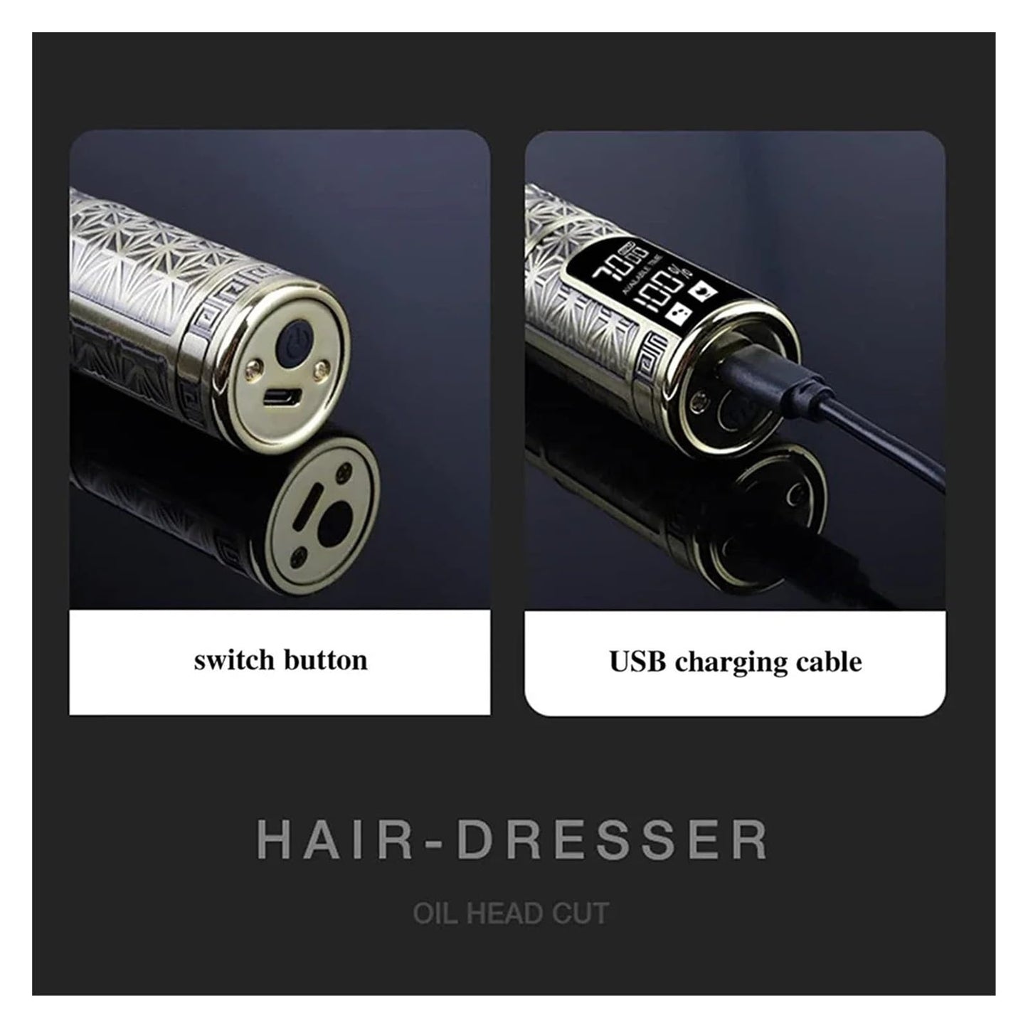 Razors Vintage Electric Hair Clipper T9 Hair Trimmer Digital Display Hair Cutting Machine USB Charging Trimmer Professional Barber(LCD Blue) Beauty and Personal Care EWKYLSEM