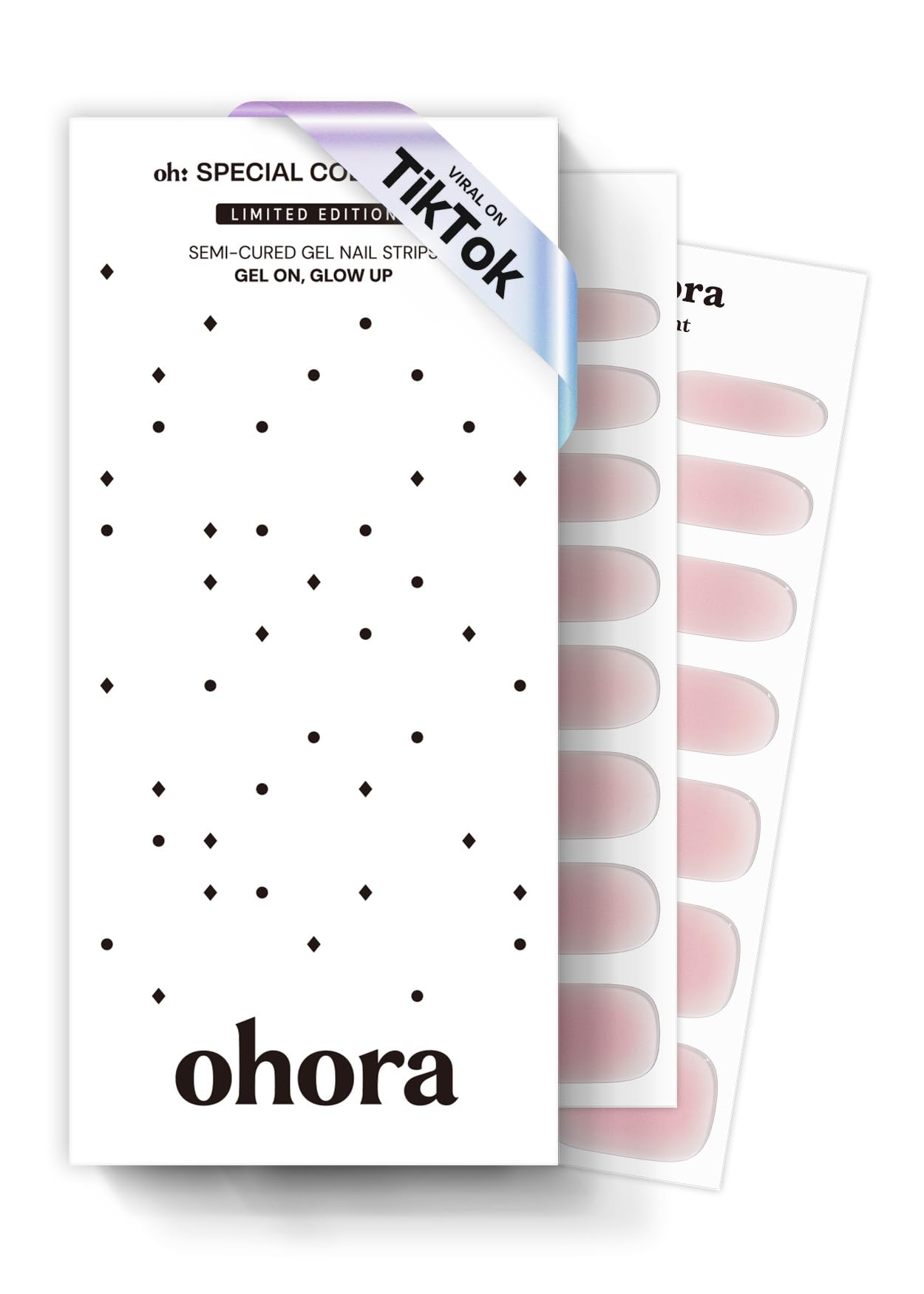ohora Semi Cured Gel Nail Strips (N Grace Bloom) - White, Gem, Works with Any UV/LED Lamps, Salon-Quality, Long Lasting, Easy to Apply & Remove Beauty and Personal Care ohora Default Title