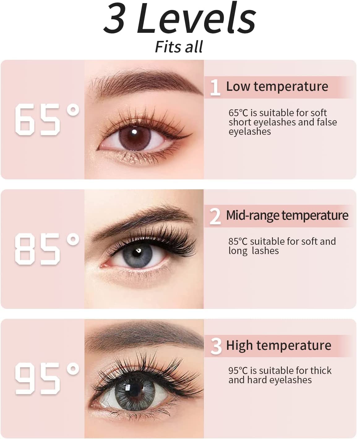 ZAPAL Heated Eyelash Curler, Heated lash Curler, Intelligent Power Off Electric Eyelash Curler Heated Quickly 24 Hs Lasting Natural Makeup (Pink