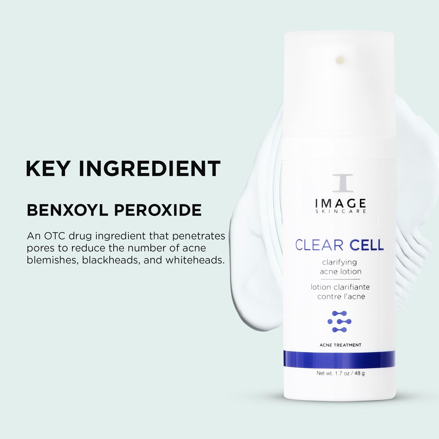 IMAGE Skincare, CLEAR CELL Clarifying Acne Lotion Treatment, with Benzoyl Peroxide, Treats and Prevents Acne Blemishes, 1.7 oz