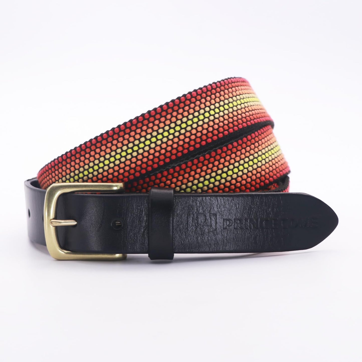 PRINCECOME Mens Colorful Web Belt - Adjustable Golf Belt Gifts For Men & Women 1.25" One Size Fits All Boys and Girls Casual Dress Pants Shirts