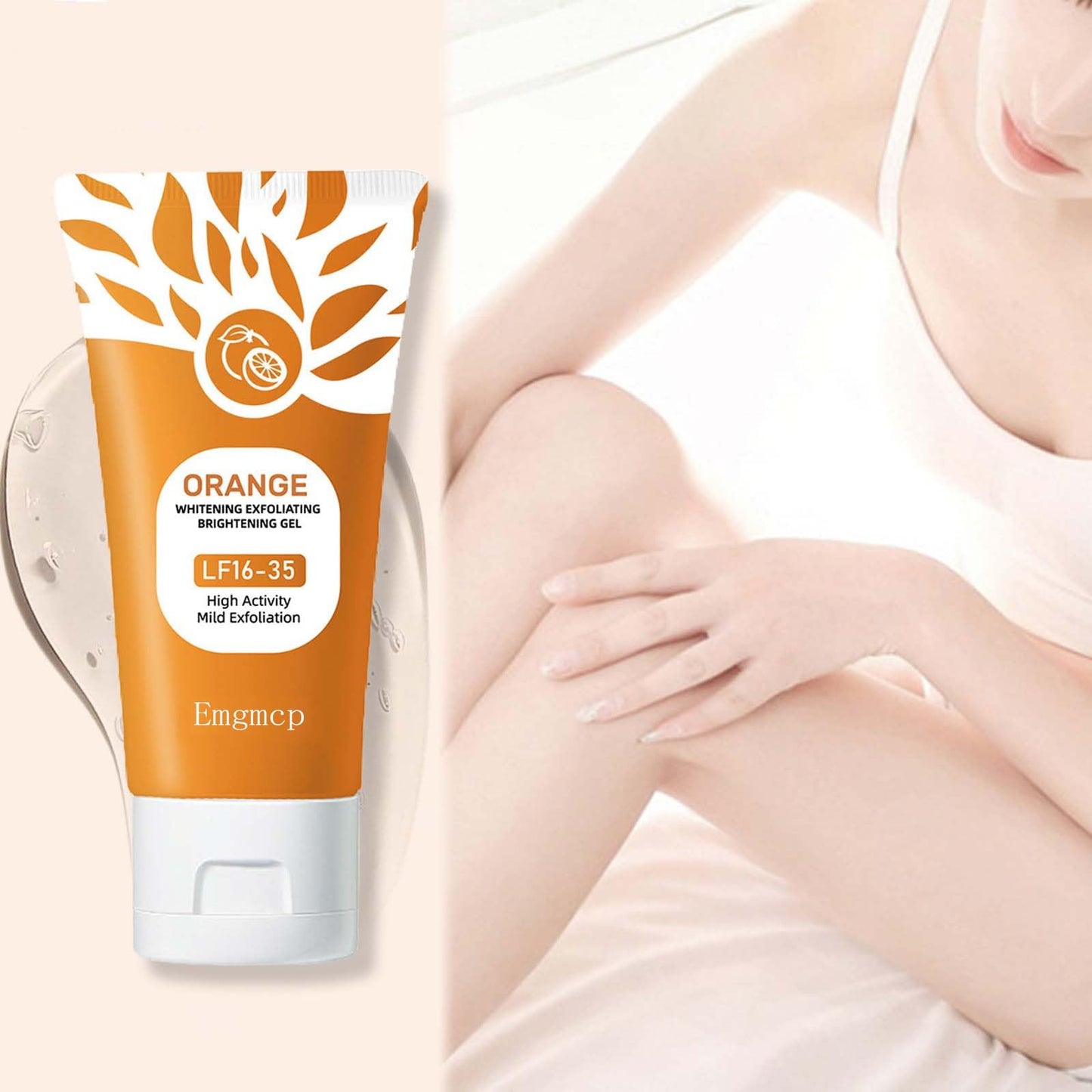 Orange Exfoliating Gel for Face & Body | Deep Pore Cleansing to Remove Blackheads, Moisturizing Scrub with Enzymes for Smooth & Radiant Skin, Gentle
