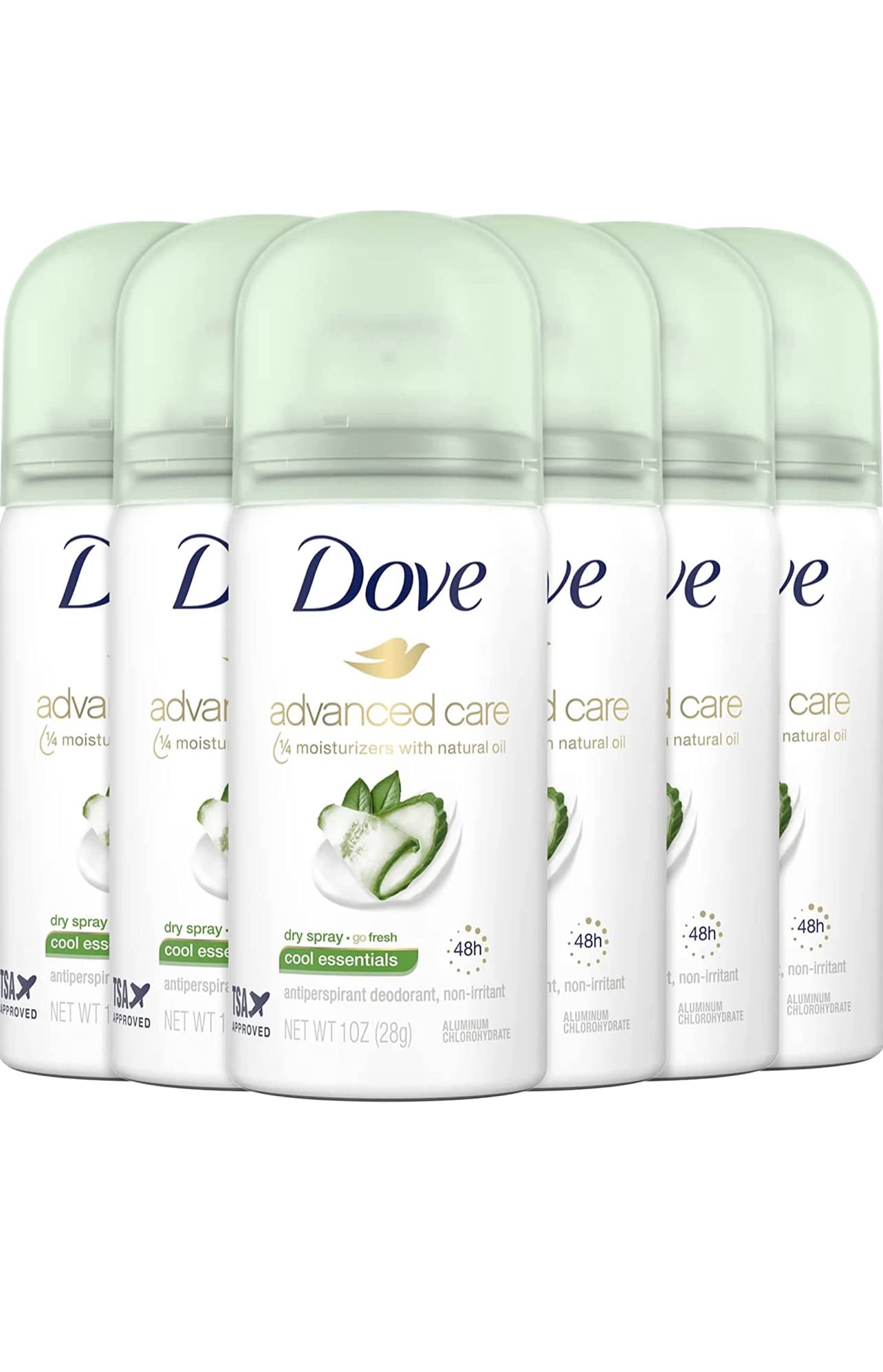 Dove Antiperspirant Deodorant Dry Spray, Go Fresh Cool Essentials Travel Size, 1 Ounce (Pack of 6) Beauty and Personal Care Dove