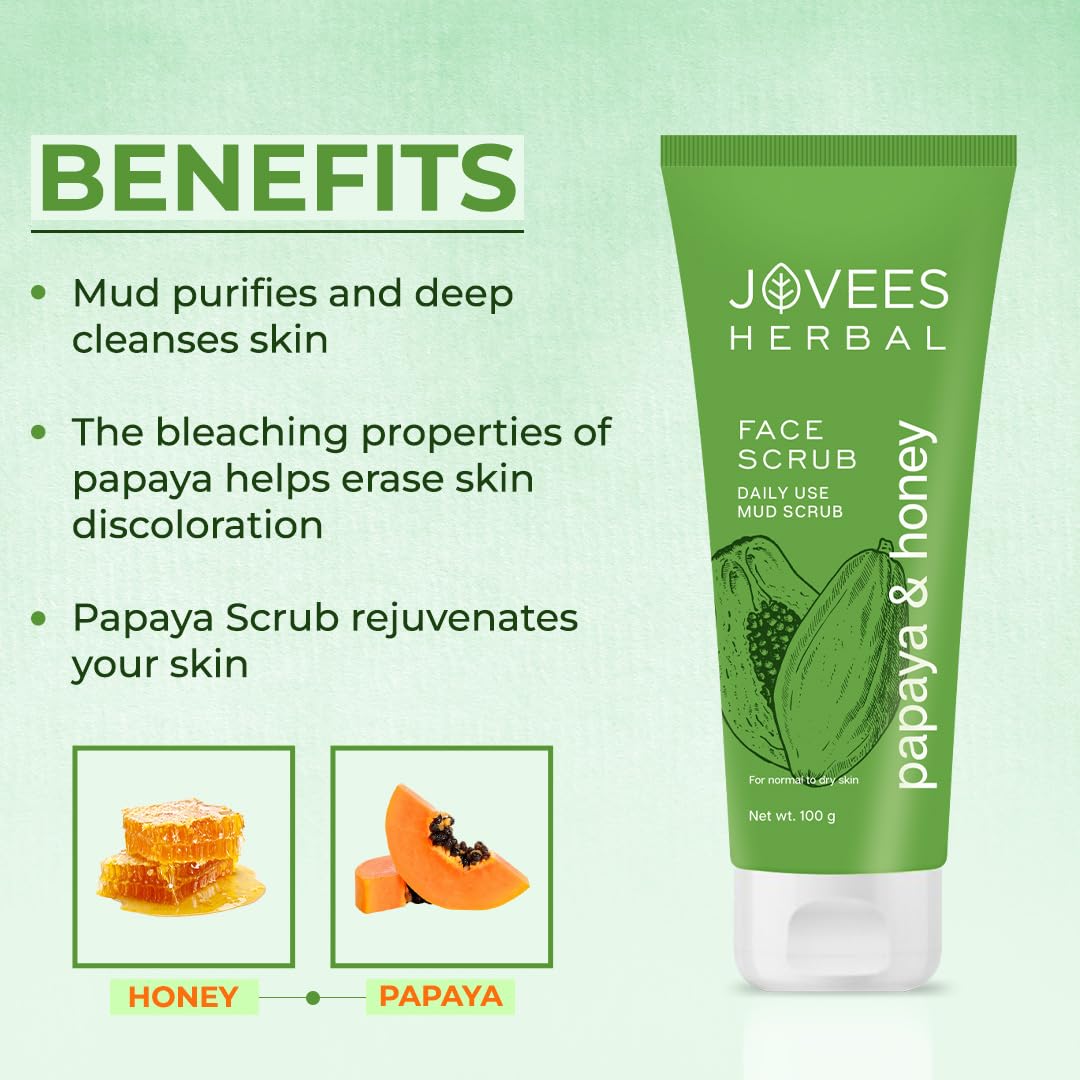 Jovees Facial Scrub - Papaya & Honey - 100gms