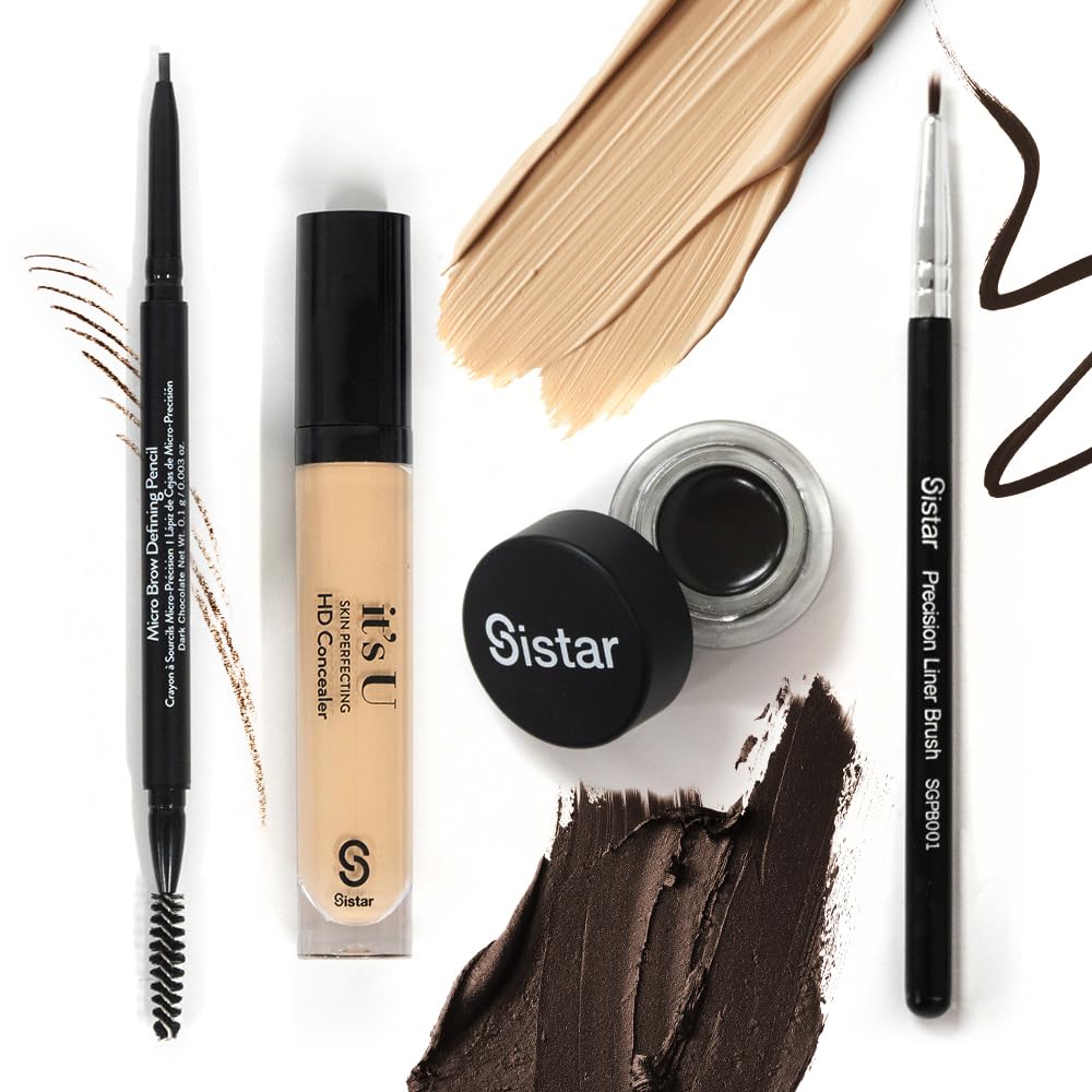 Sistar Gel Pot Liner Ultra Smooth Eyeliner Silky Intense Black Glitter and Dark Brown (Ultra Black)