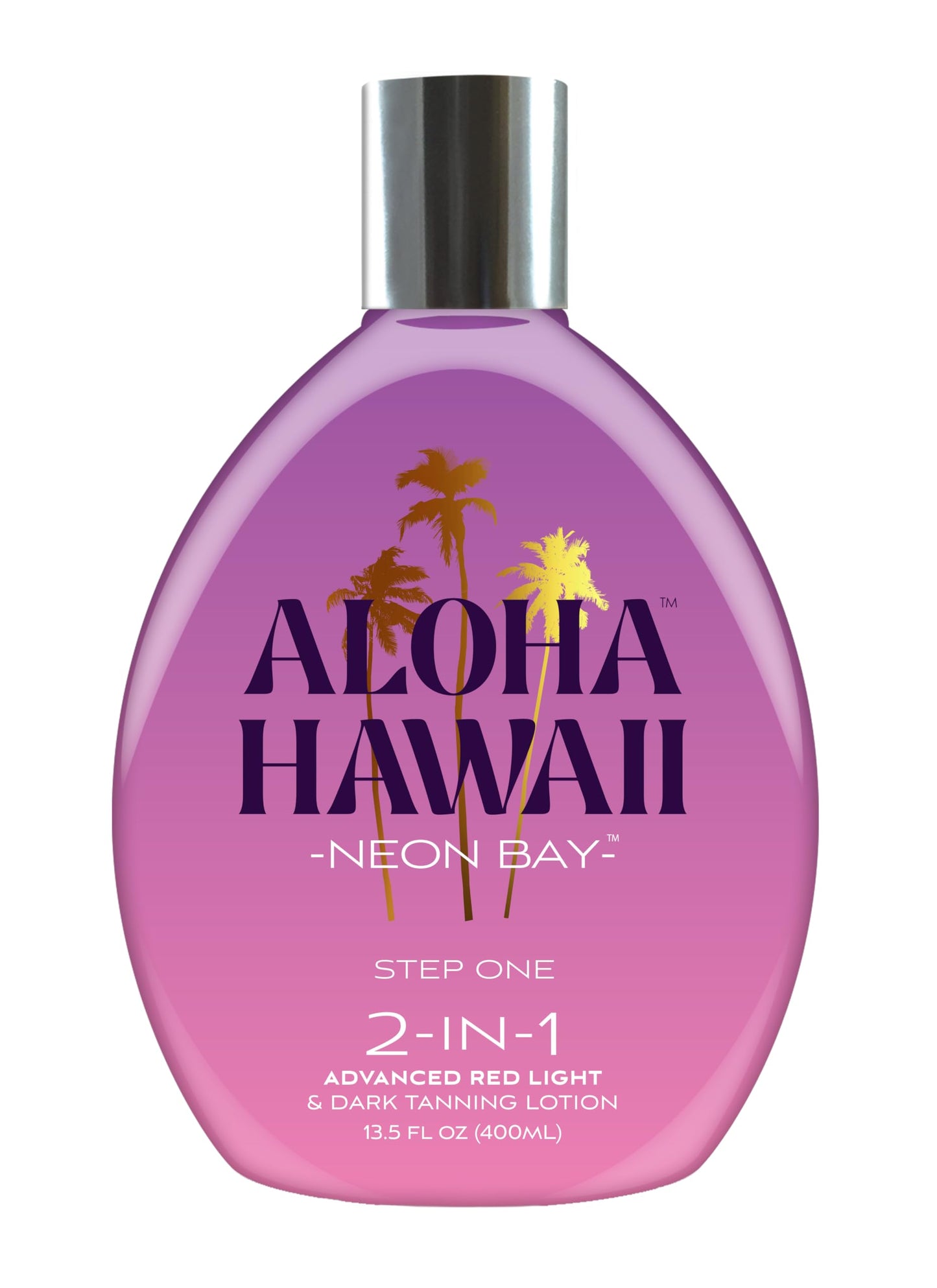 Aloha Hawaii Neon Bay Tanning Lotion, 2-in-1 Advanced Red Light & Dark Tanning with Triple Coconut Colada & Hawaiian-Dark Fruit Blend, 13.5 Fl Oz