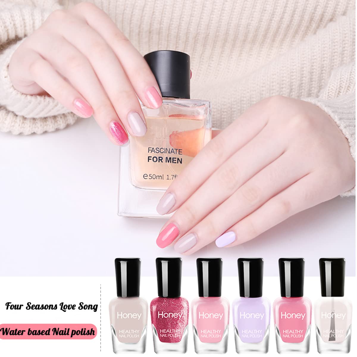 Tophany Non Toxic Nail Polish Set, Easy Peel Off and Fast Dry NailPolish Set for Pack, Eco Friendly & Organic Water Based Nail Polish for Women,Teens