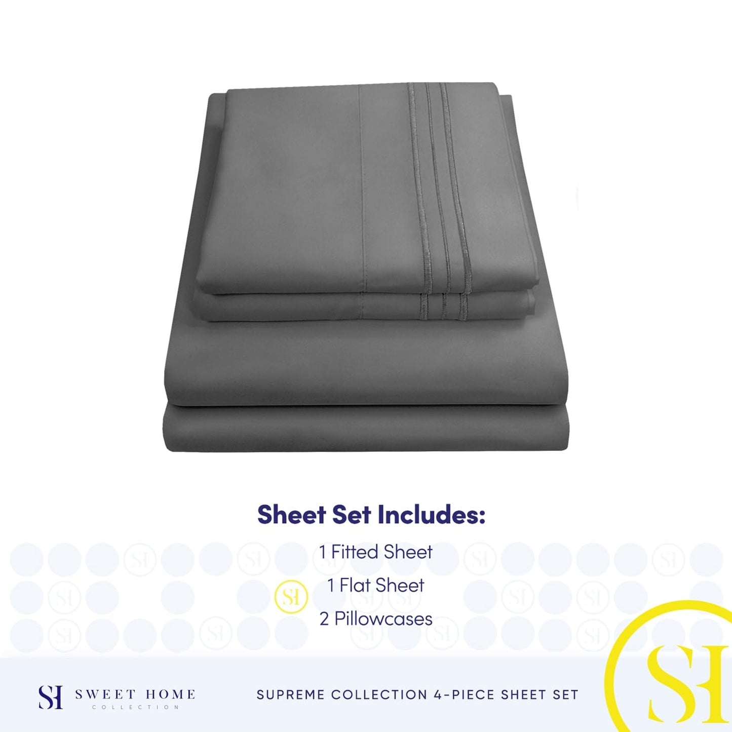 Queen Size Bed Sheets - Breathable Luxury Sheets with Full Elastic & Secure Corner Straps Built In - 1800 Supreme Collection Extra Soft Deep Pocket