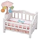Calico Critters Crib with Mobile - Interactive Dollhouse Furniture Set with Working Features