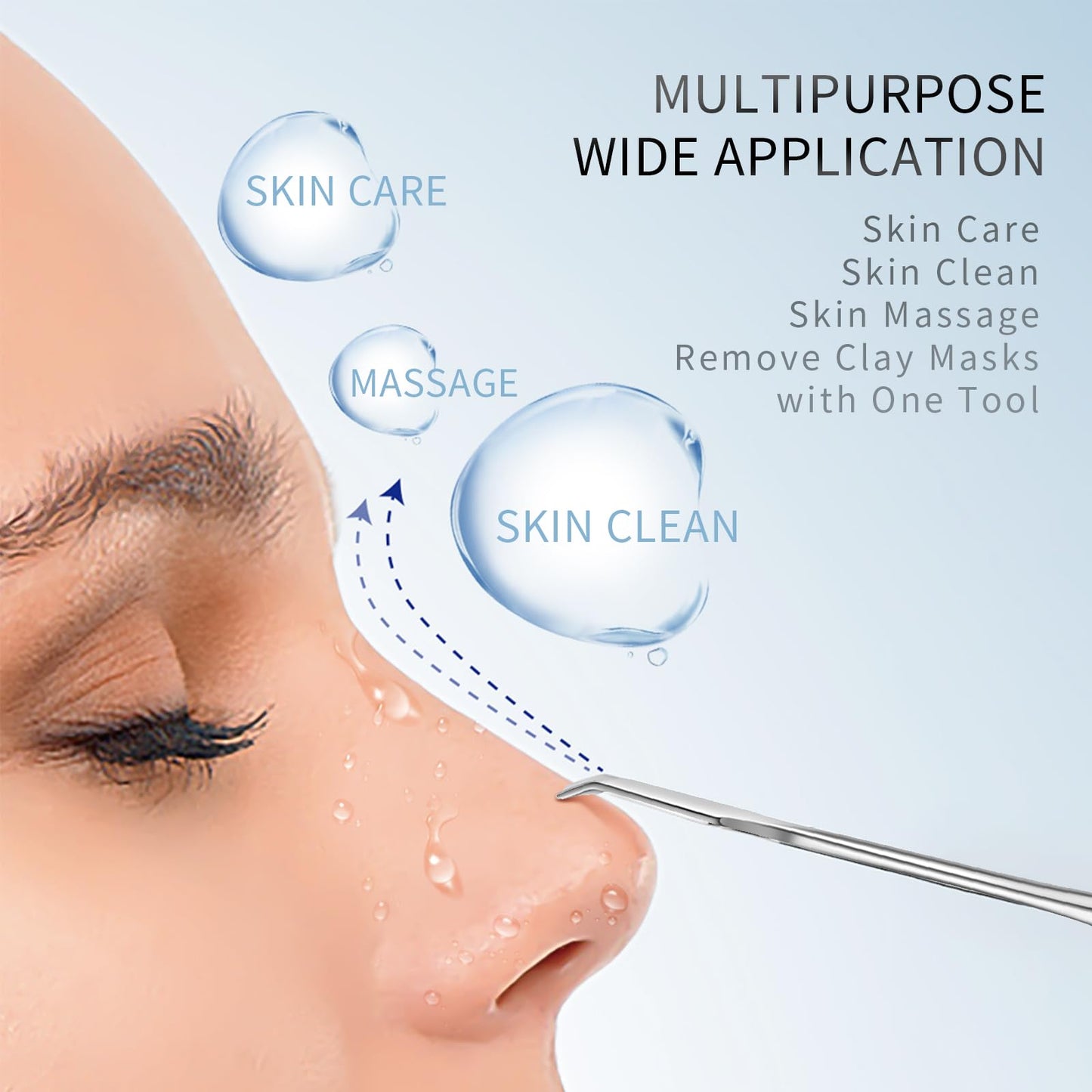 AUSOMTEK Blackhead Remover Tool, Pore Cleaner & Comedone Extractor Face Spatula, Professional Stainless Steel Whitehead & Pimple Extractor Tool