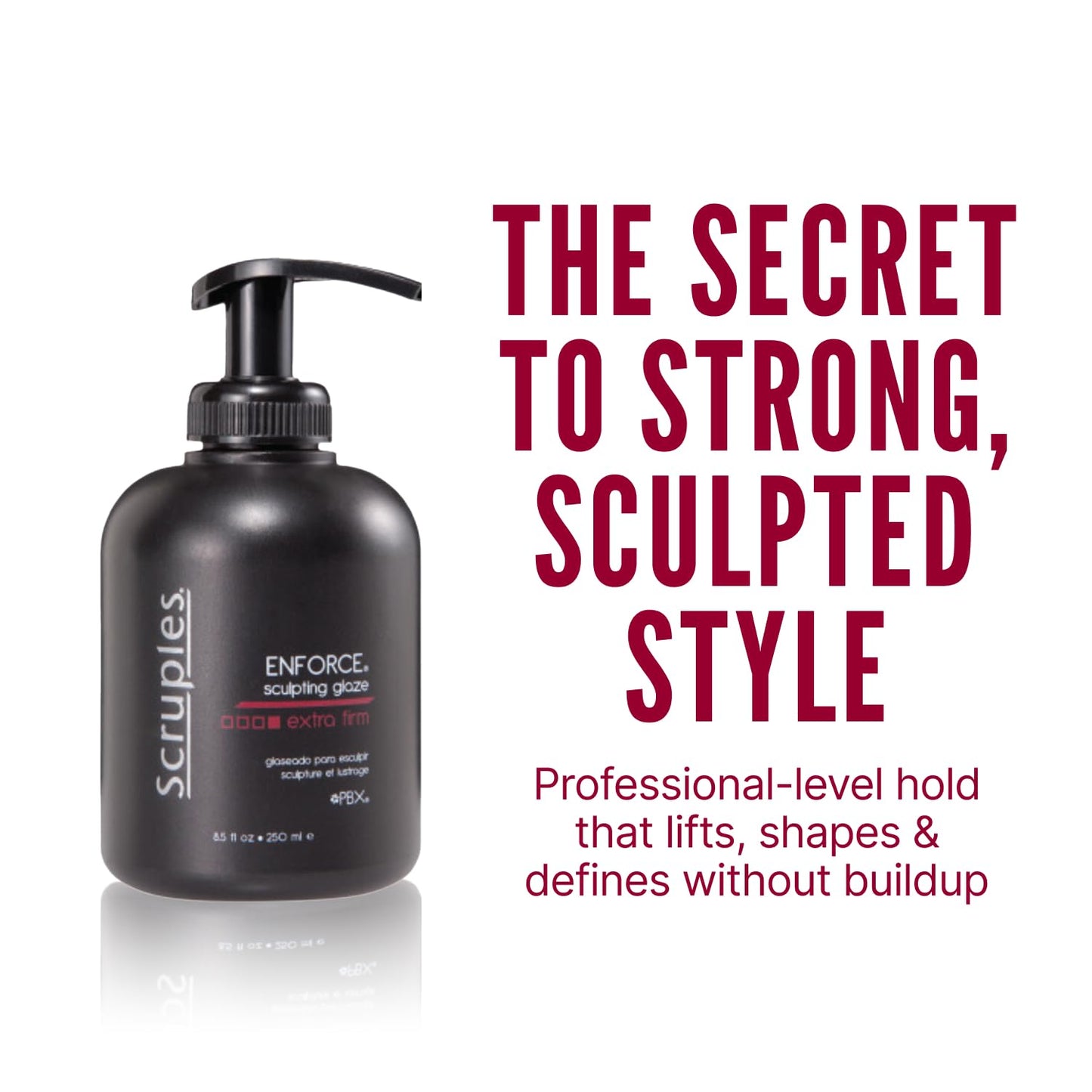 Scruples Enforce Sculpting Glaze - Strong Hold Hair Gel to Create Body & Lift - Weightless Hair Glaze Without Build Up - Water Soluble Formula for All