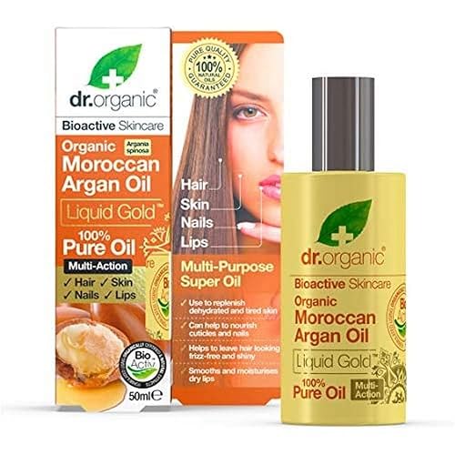 DR ORGANIC Moroccan Argan Oil 100% Pure Oil, Replenishing, For Hair, Skin & Nails, Mens, Womens, Natural, Vegan, Cruelty-Free, Paraben & SLS-Free