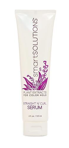 SMART SOLUTIONS Straight N' Curl Serum 4 oz, | Smooths & Straightens | Curves & Curls | Paraben-Free | Plant-based