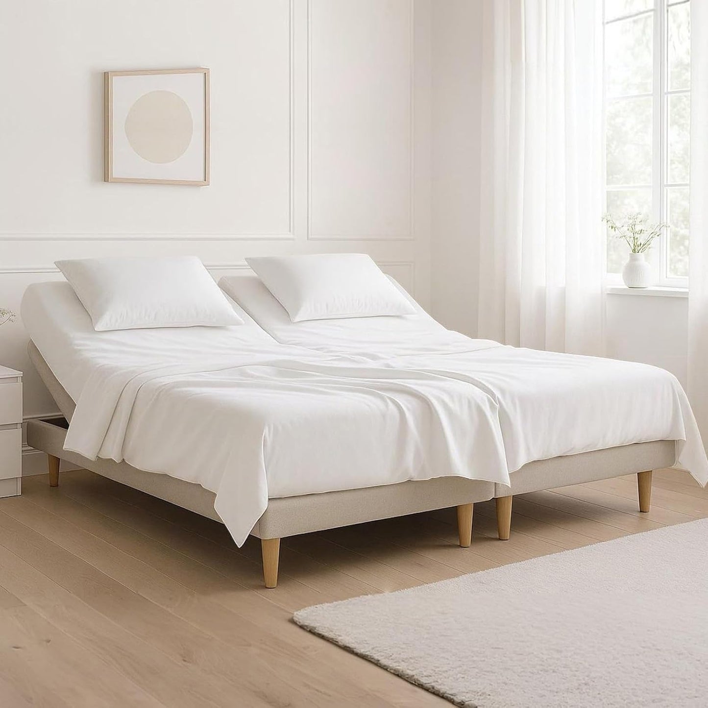 Linens Limited 4 Piece Top Split California King Sheets for Adjustable Bed 100% Egyptian Cotton 34" Split at Top 800 Thread Count Sheets for Sleep