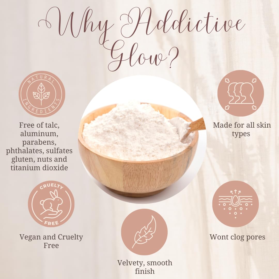 Addictive Glow Post Spray Tan Setting Powder - Translucent Plant Based Finishing Powder - Eliminates Sticky Feeling After Sunless Tanning - Matte or