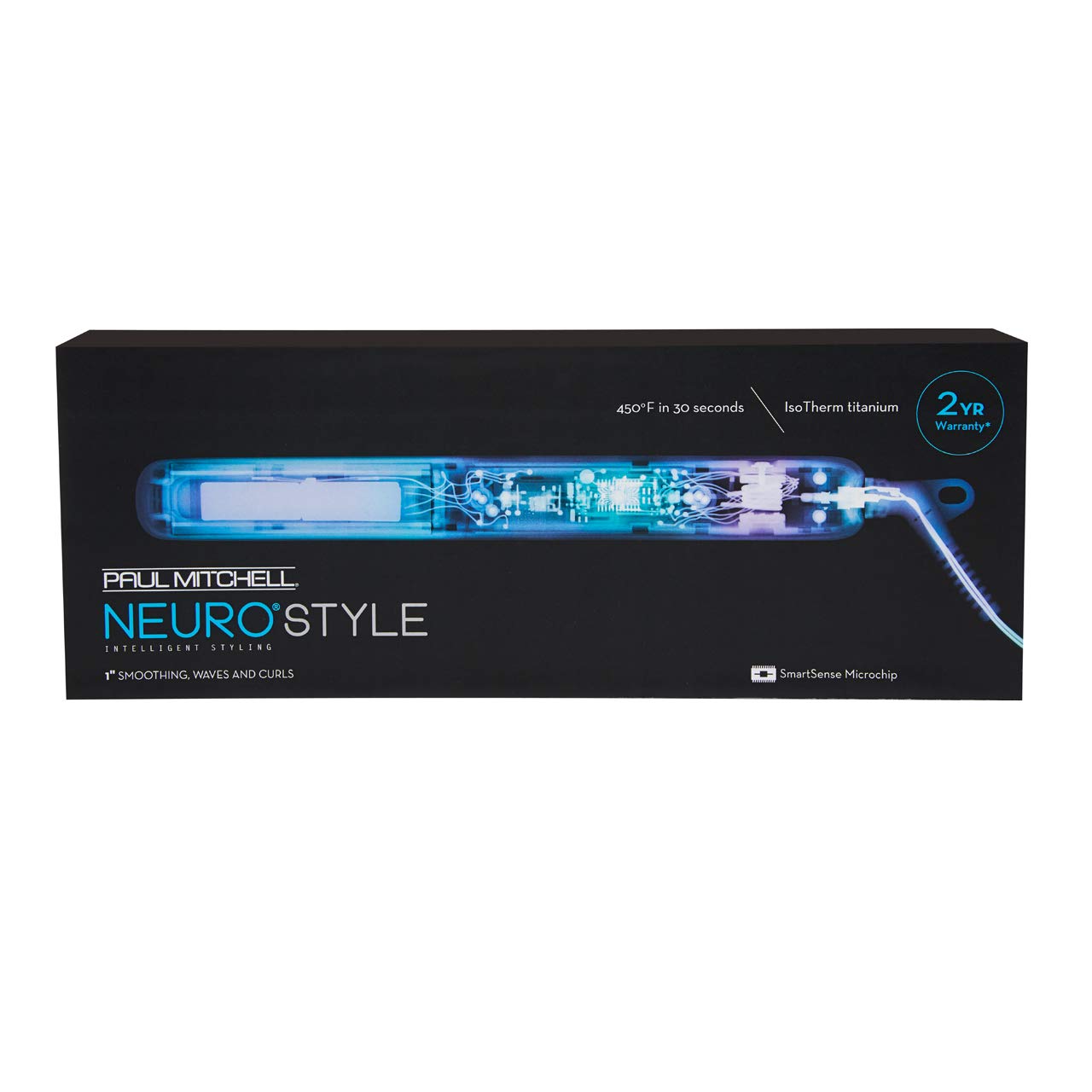 Neuro by Paul Mitchell Style Titanium Flat Iron, Adjustable Heat Settings for Advanced Straightening + Curling, 1"