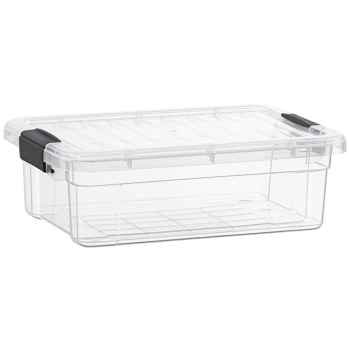 Superio Clear Plastic Storage Bins with Lid, 4.5 Quart Box, Organizing Containers, Stackable Plastic Tote for Home, Garage, Dorm, School, and Office
