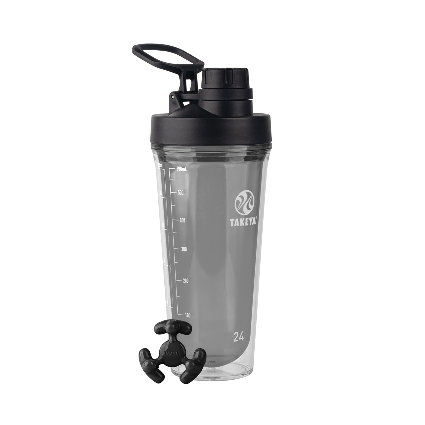 Takeya Tritan Shaker With Spout, 24 Oz, Black