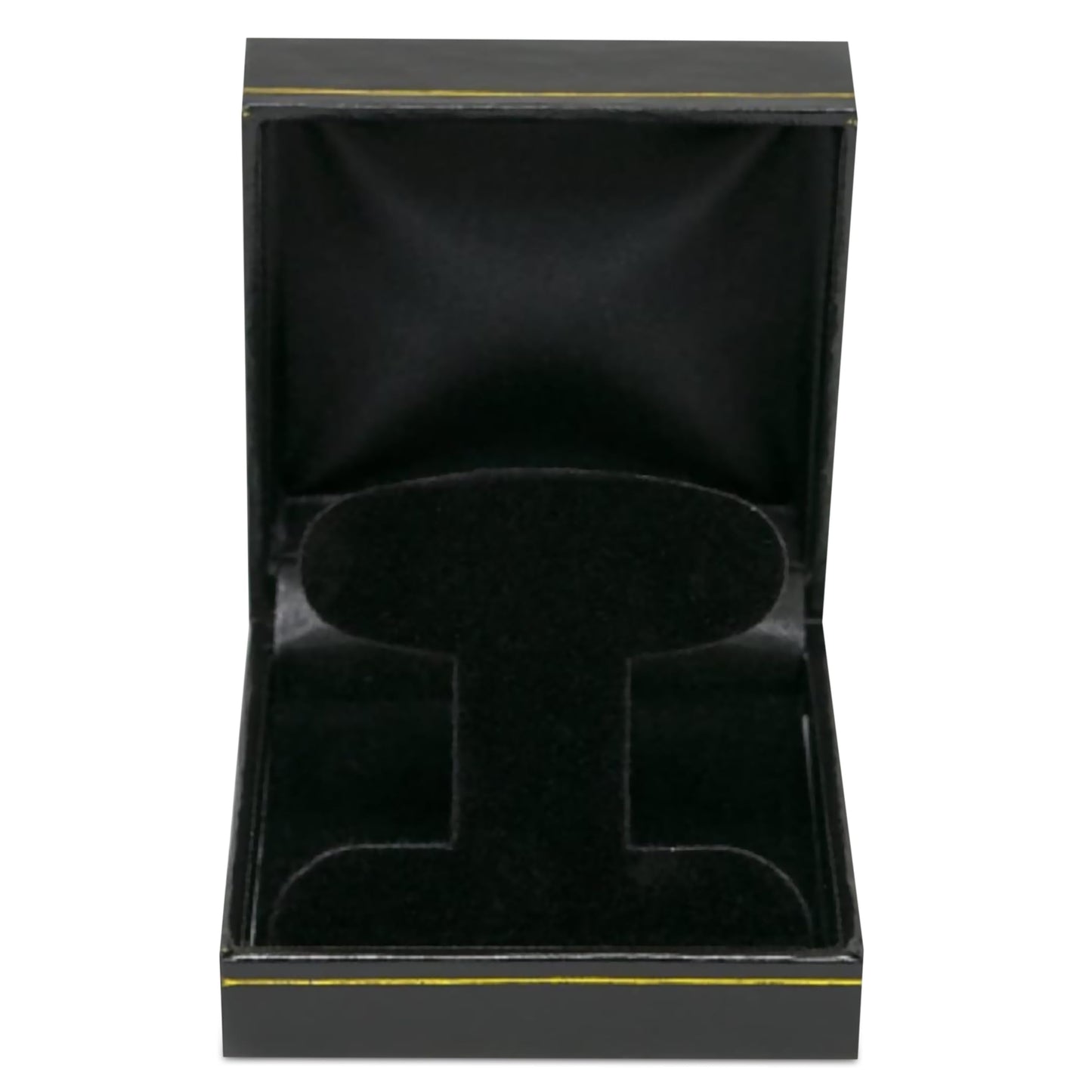 Novel Box Black Jewelry Box for Earrings Tree 2.5x2.75x1.62 Inches - Earring Gift Boxes with Gold Trim - Faux Leatherette Earring Storage Case - Gift…