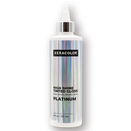 Keracolor High Shine Tinted Hair Gloss, In-Shower Hair Glaze, Sheer Color-Enhancing Glossing Treatment, Platinum, 8 Fl Oz