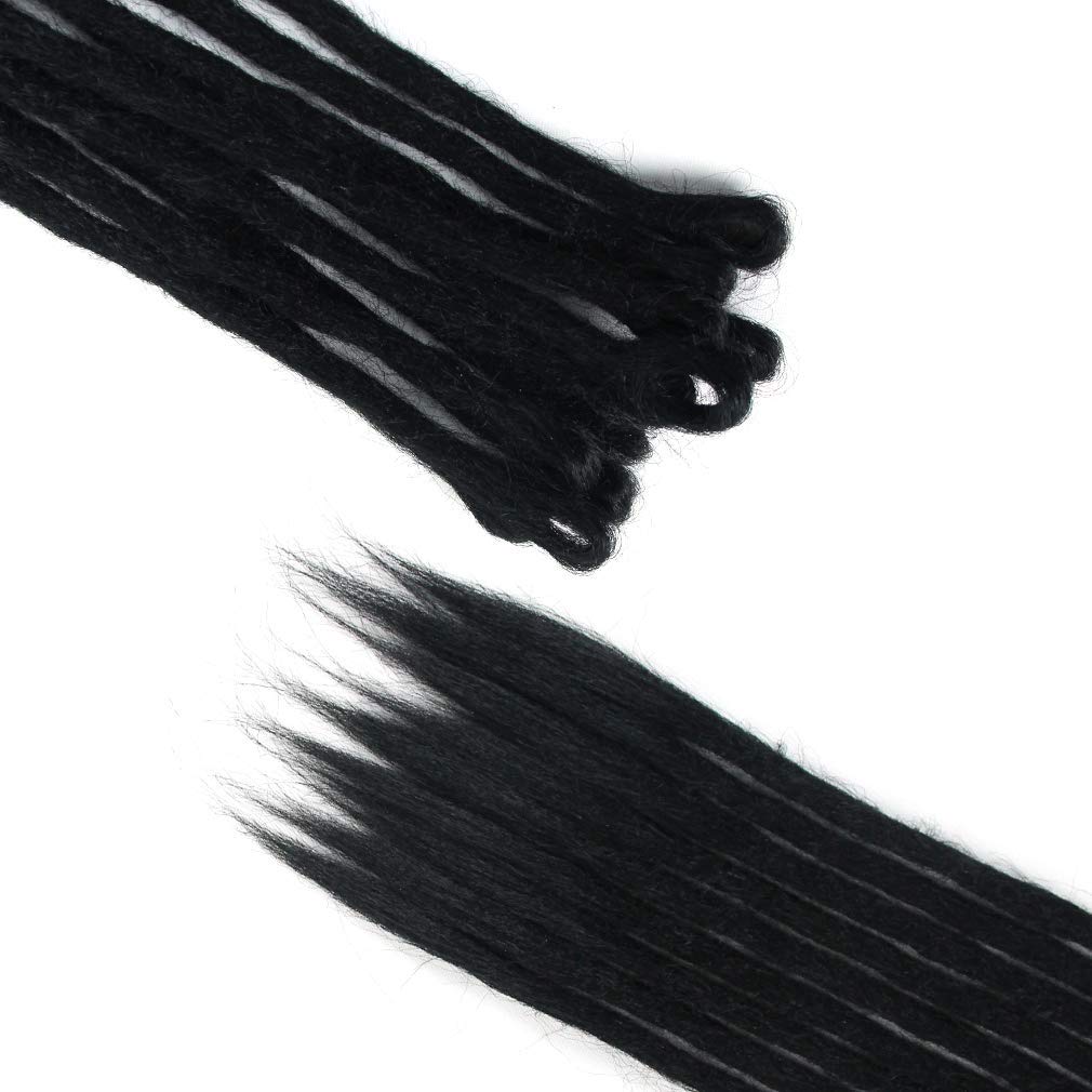 Aosome Dreadlock Extensions 20pcs/Pack Crochet Synthetic Dreads Extension 20inch Black