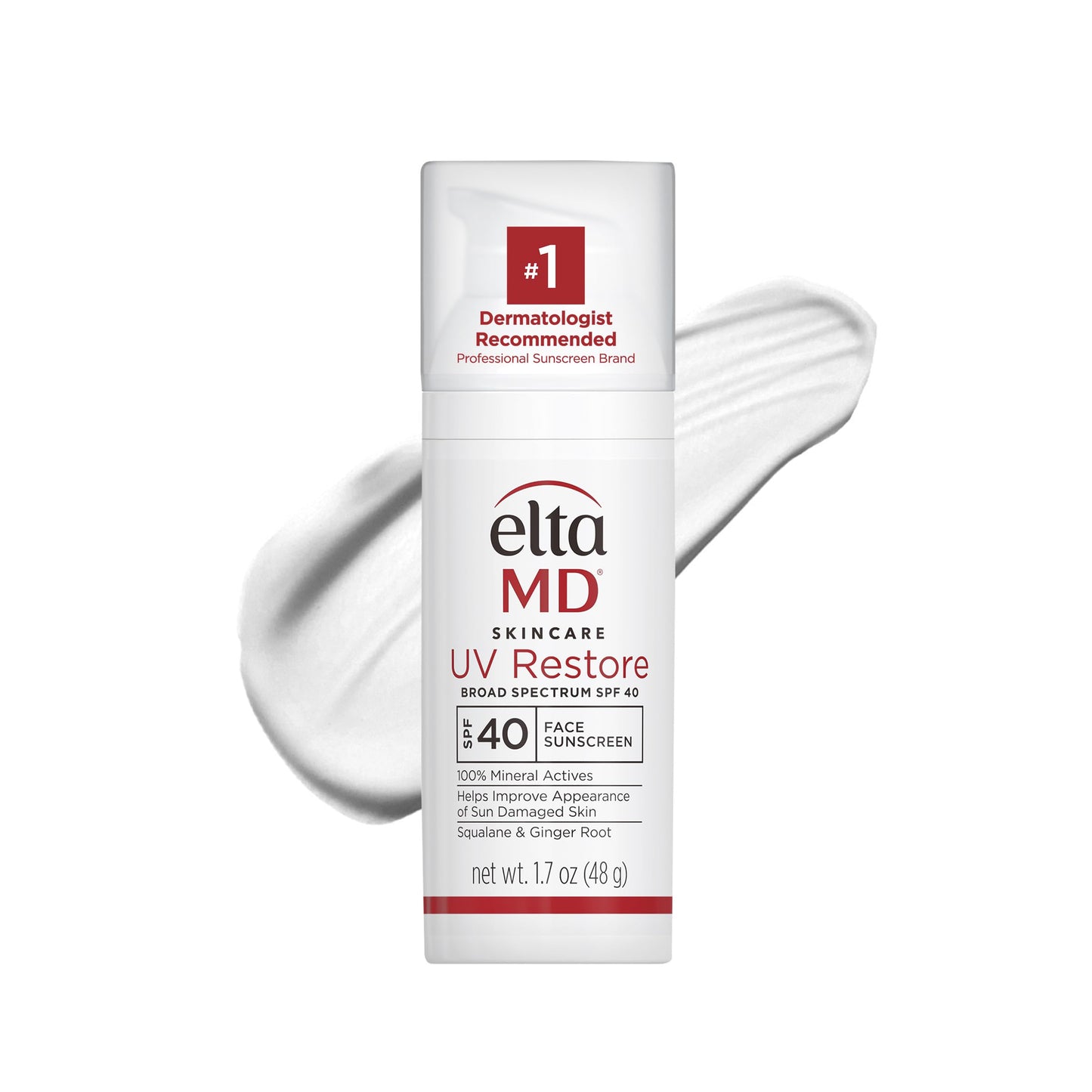 EltaMD UV Restore Face Sunscreen SPF 40 – Mineral Zinc Oxide Sunscreen & Anti-Aging Moisturizer for Sun-Damaged Skin Repair, 1.7oz