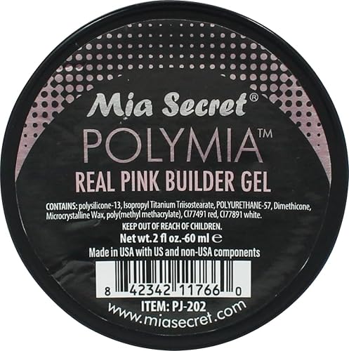 Mia Secret - 2oz POLYMIA polysilicone Gel Nail Builder - UV Led - Builder gel (Real Pink) Beauty & Personal Care Mia Secret