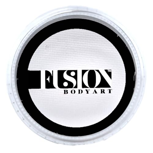 Fusion Body Art Pro Face Paint | Prime White (32gm), Professional Quality Water Activated Face and Body Paint Supplies Single Makeup Cake