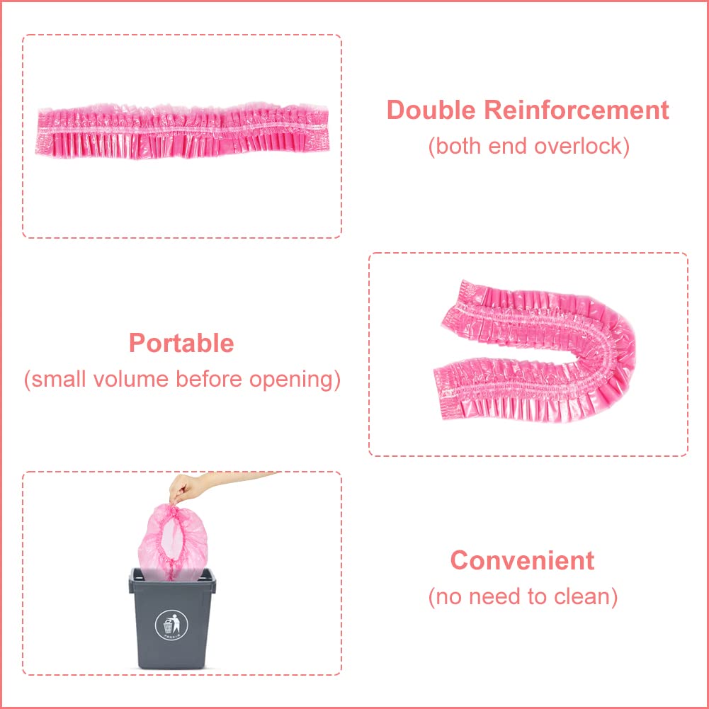 Shintop Disposable Shower Caps for Women,100 Packs Hair Caps Individually Wrapped with Large Elastic Bath Cap for Home, Hotel, Hair Salon and Spa