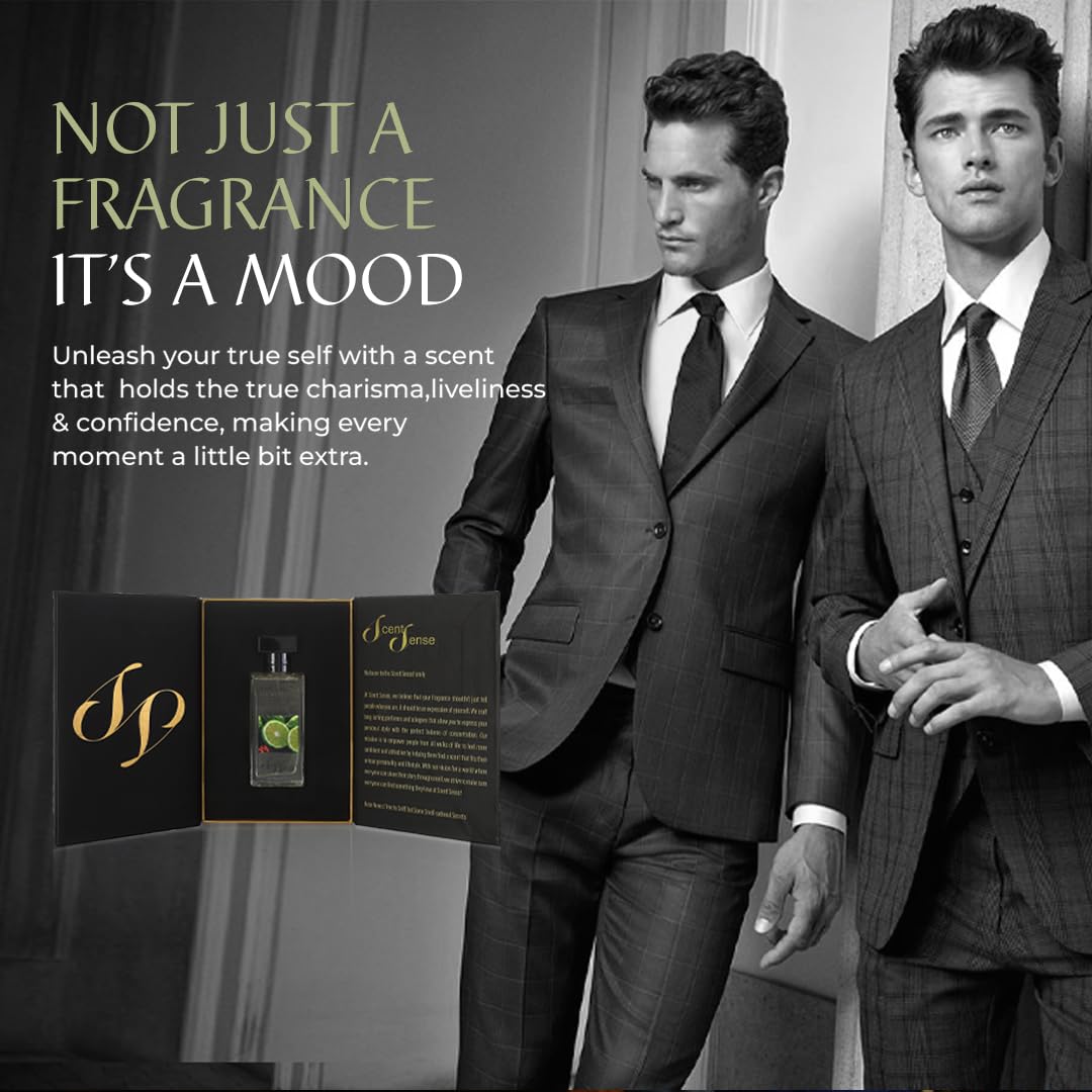 Scent Sense Brisk Blu Eau de Parfum for Men 50ML / 1.7 fl.oz | Fresh, Masculine & Long-Lasting Fragrance | Luxurious Everyday Scent