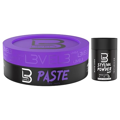 L3 Level 3 Hair Paste for Men - Long Lasting Hold Hair Styling Paste with Matte Finish - Adds Volume, Texture & Definition - Keratin Infused (Sample