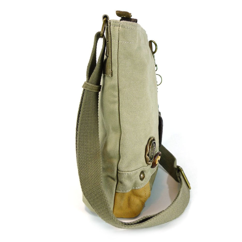 CHALA Handbag Patch Crossbody DOG Sand Brown Bag Canvas