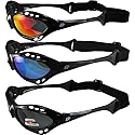 Birdz 3 Pairs of Seahawk Polarized Padded Sunglasses - Black Frames with Smoke, Blue & Red Lenses