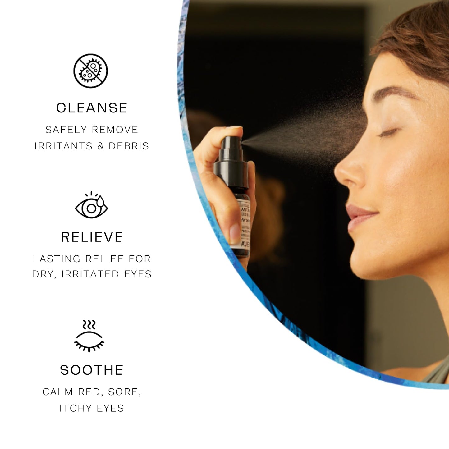 Avenova Eyelid and Eyelash Cleanser Spray - 20ml Bottle, 3-Pack - Gentle Everyday Pure Hypochlorous Acid Spray for Eye Irritation Beauty & Personal Care Avenova