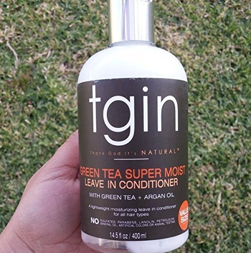 tgin Green Tea Super Moist Leave In Conditioner - Lightweight Leave In Conditioner for Curly Hair - Hydrates, Controls Frizz & Enhances Manageability