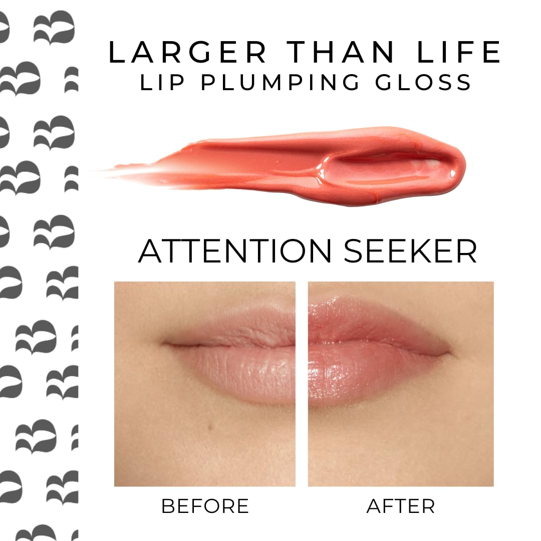 Rinna Beauty - Larger Than Life Lip Plumping Gloss - Attention Seeker - Vegan, Helps Boost Collagen, Increases Lip Volume, Elastin Production