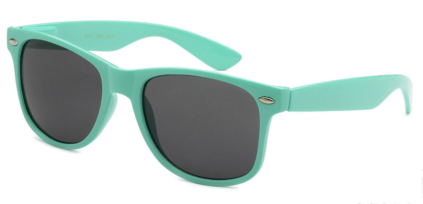 Sunglasses Classic 80?s Vintage Style Design (Teal), Teal, Smoke Lenses (Retro Optix), Large