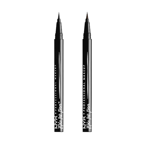 NYX PROFESSIONAL MAKEUP Epic Ink Liner, Waterproof Liquid Eyeliner - Black (Pack Of 2), Vegan Formula