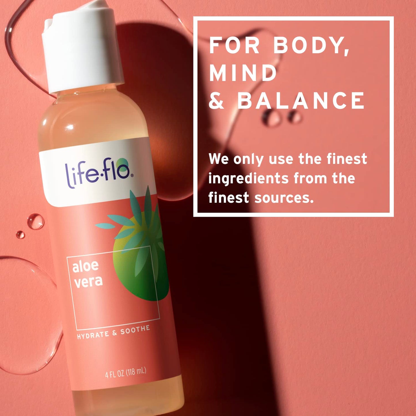 LIFE-FLO Aloe Vera, Soothing Moisture for Dry Skin Care, Calms Redness, Conditions & Hydrates Skin with Organic Aloe Vera Juice, No Synthetic